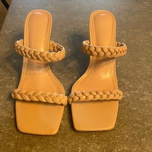 Nude  braided heel sandals. Perfect condition. Wore once. Size 7